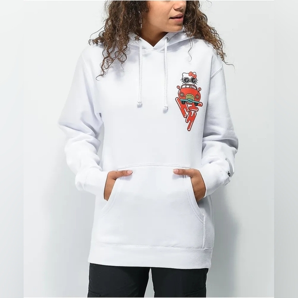 Sanrio Jackets & Blazers - 🚗 Hypland x Hello Kitty Hoodie | Car Break White | Size [L]